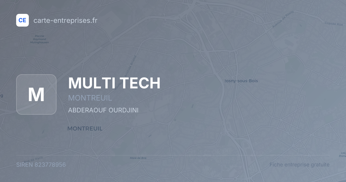MULTI TECH — 823778956 — fiche entreprise