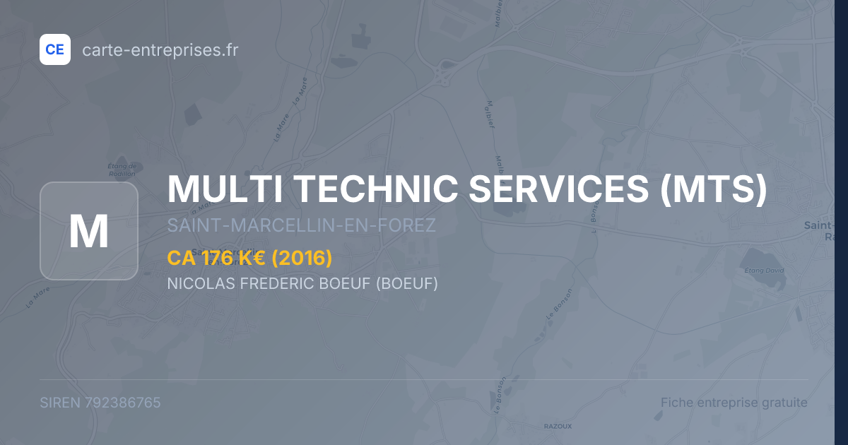 MULTI TECHNIC SERVICES (MTS) — 792386765 — fiche entreprise