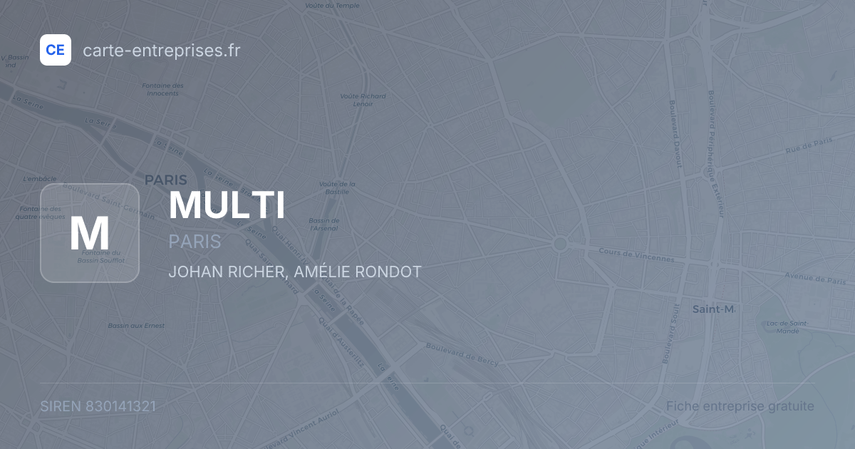 MULTI — 830141321 — fiche entreprise
