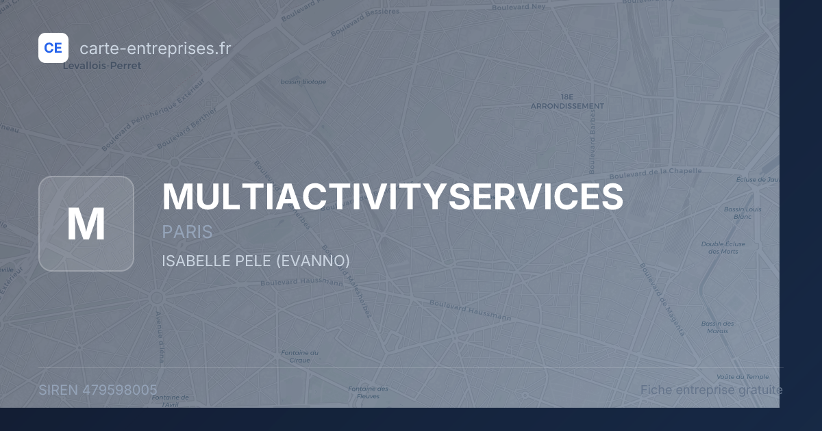 MULTIACTIVITYSERVICES — 479598005 — fiche entreprise