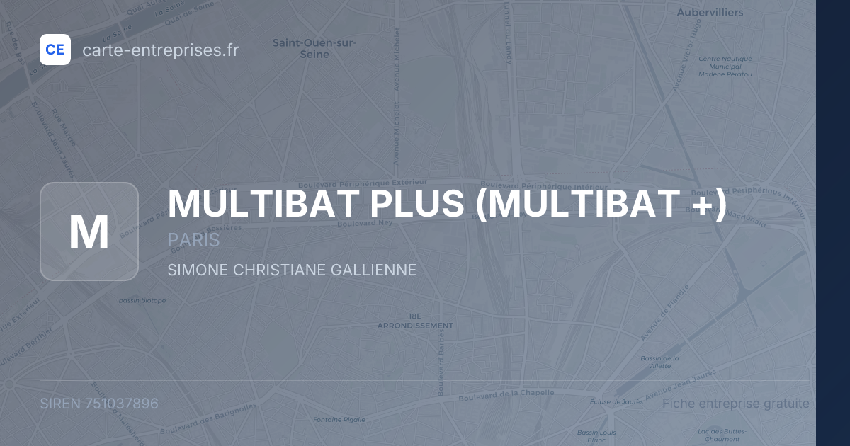 MULTIBAT PLUS (MULTIBAT +) — 751037896 — fiche entreprise