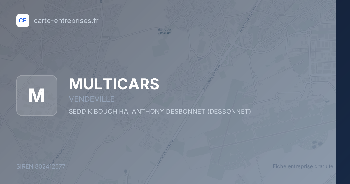 MULTICARS — 802412577 — fiche entreprise