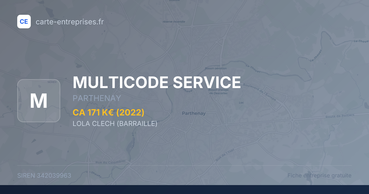 MULTICODE SERVICE — 342039963 — fiche entreprise