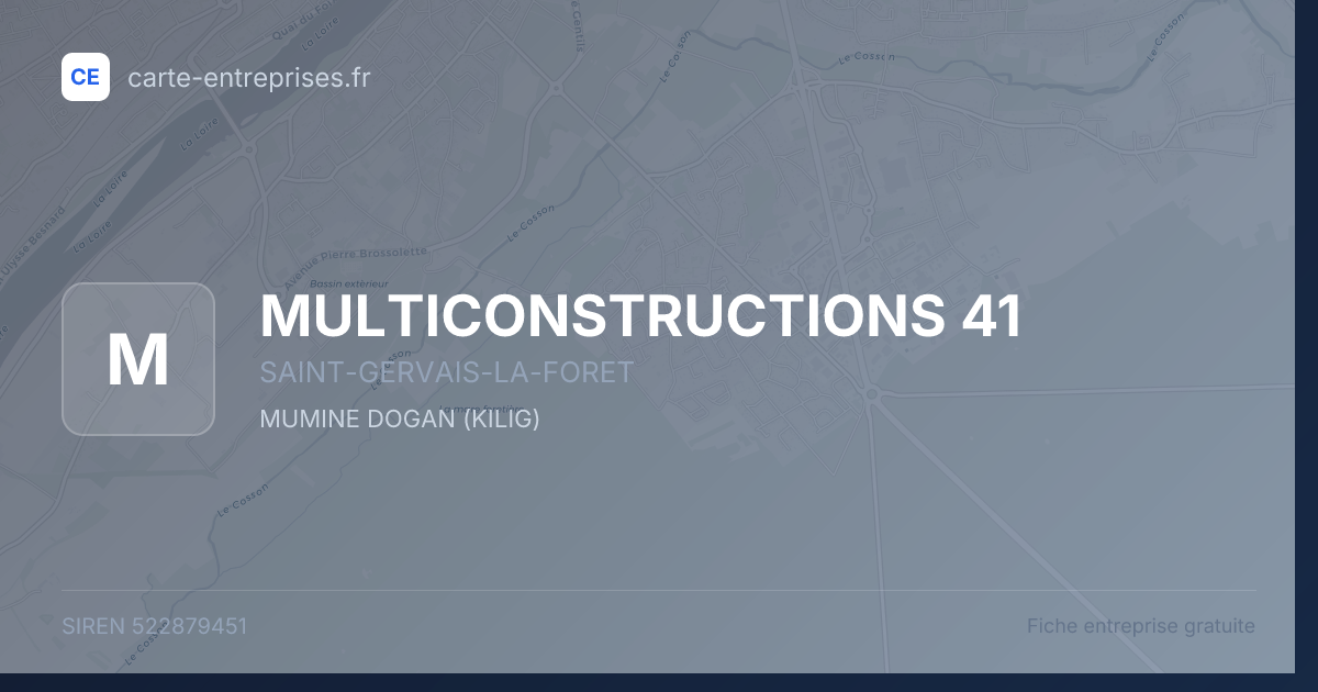 MULTICONSTRUCTIONS 41 — 522879451 — fiche entreprise