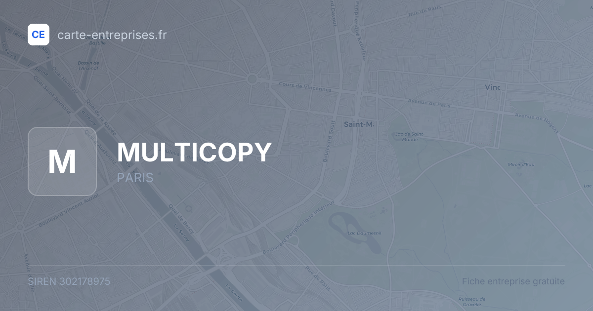 MULTICOPY — 302178975 — fiche entreprise