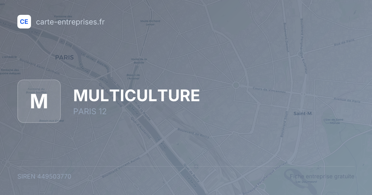 MULTICULTURE — 449503770 — fiche entreprise
