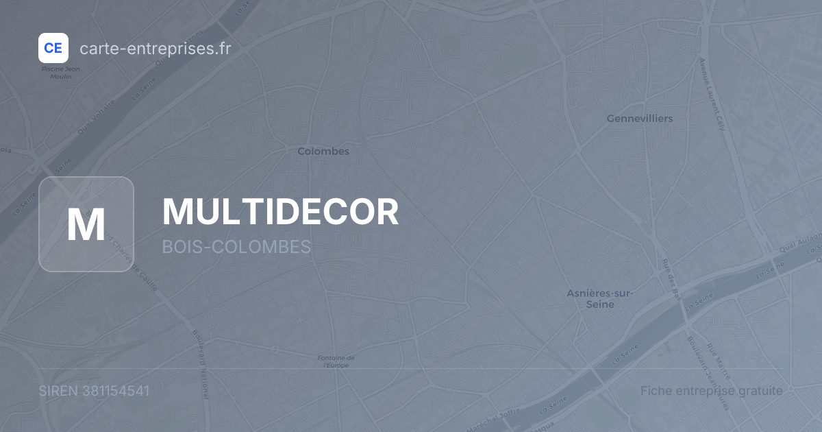 MULTIDECOR — 381154541 — fiche entreprise