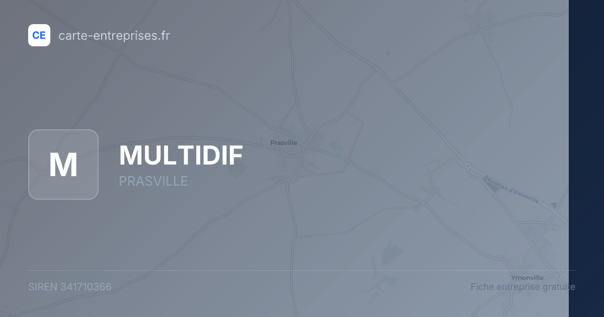 MULTIDIF — 341710366 — fiche entreprise