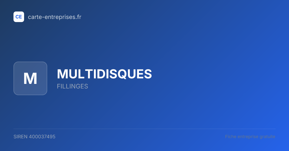 MULTIDISQUES — 400037495 — fiche entreprise