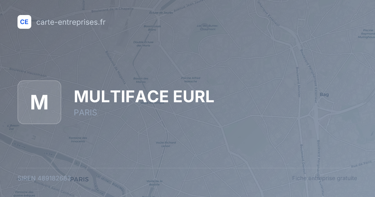 MULTIFACE EURL — 489182683 — fiche entreprise