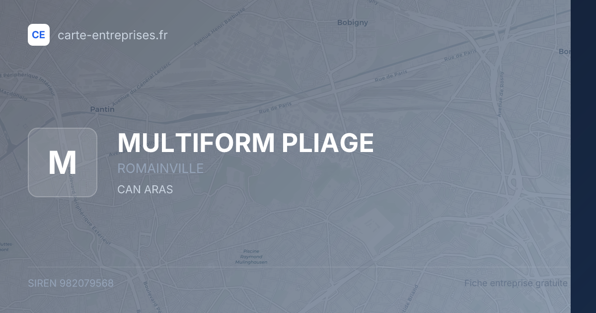 MULTIFORM PLIAGE — 982079568 — fiche entreprise