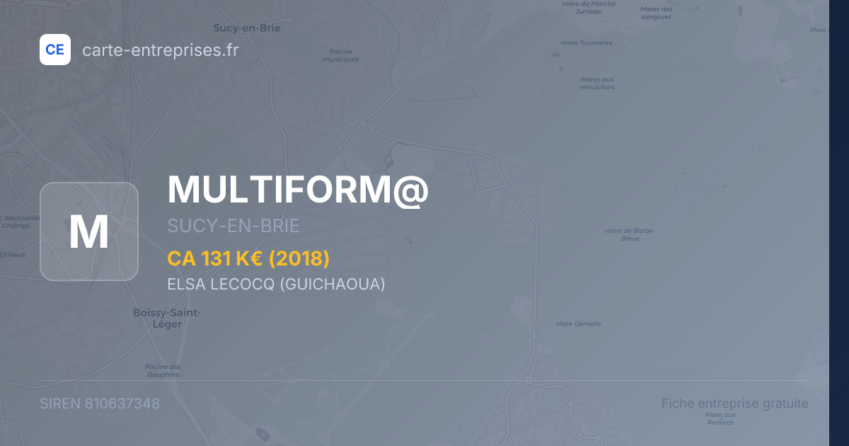 MULTIFORM@ — 810637348 — fiche entreprise