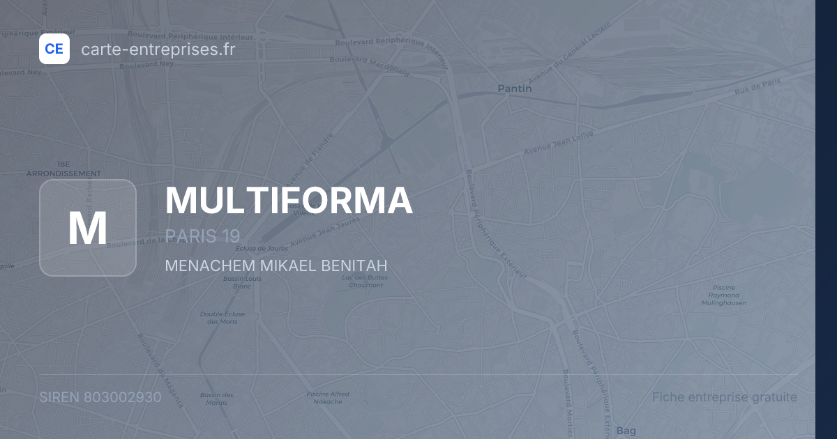 MULTIFORMA — 803002930 — fiche entreprise