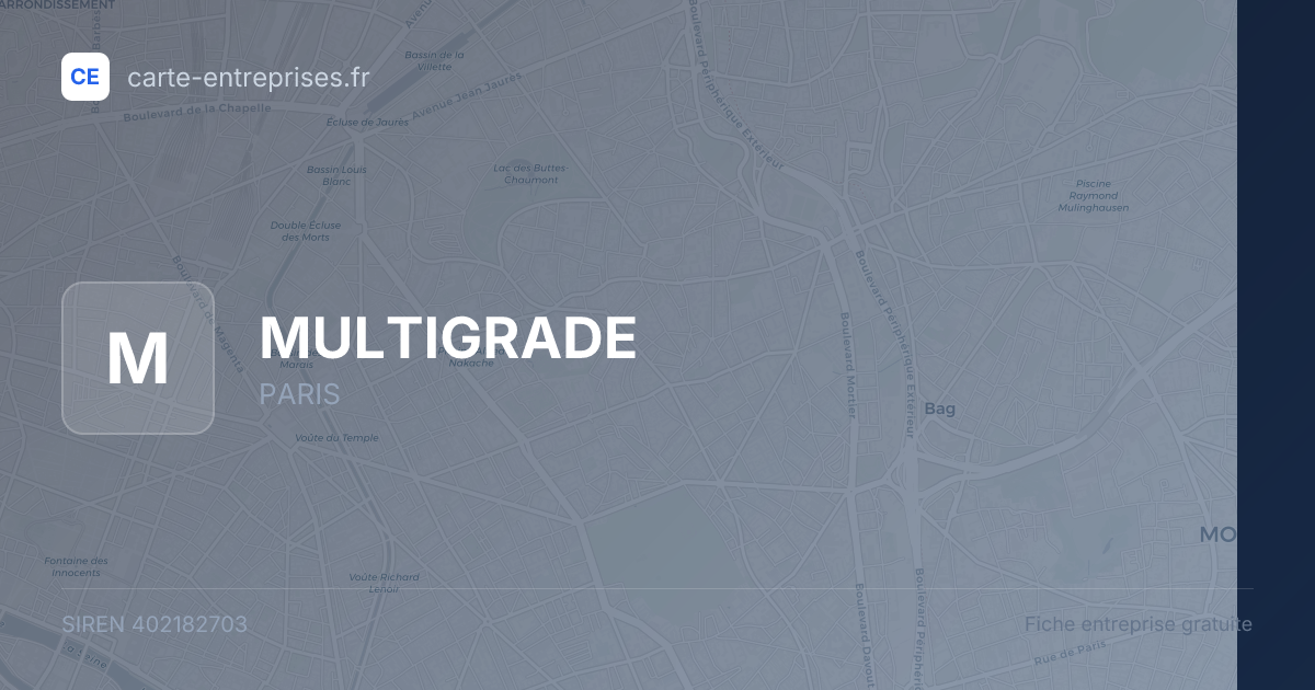 MULTIGRADE — 402182703 — fiche entreprise