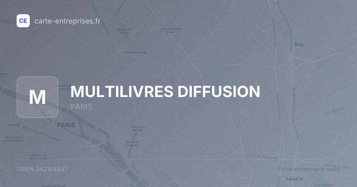 MULTILIVRES DIFFUSION — 342164647 — fiche entreprise