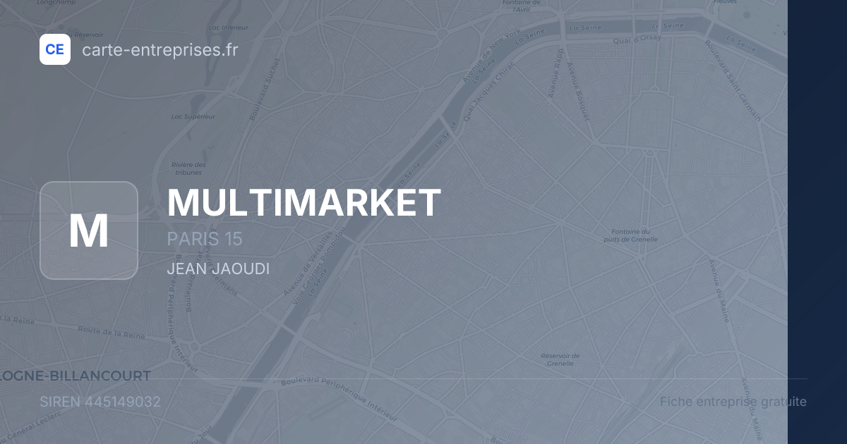 MULTIMARKET — 445149032 — fiche entreprise
