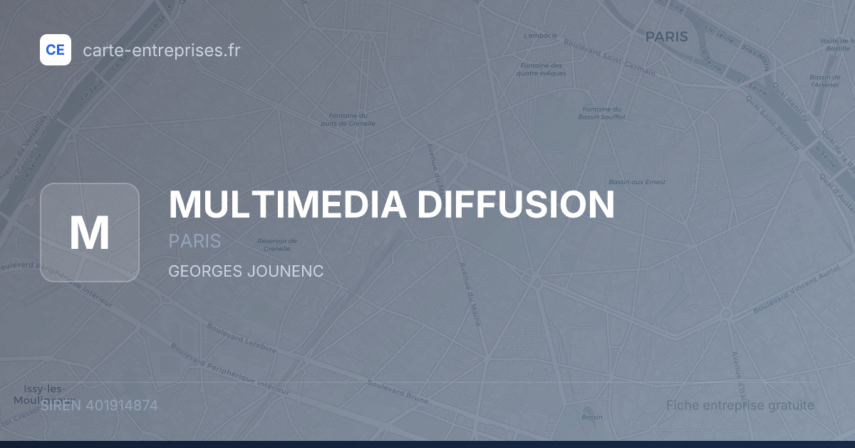 MULTIMEDIA DIFFUSION — 401914874 — fiche entreprise