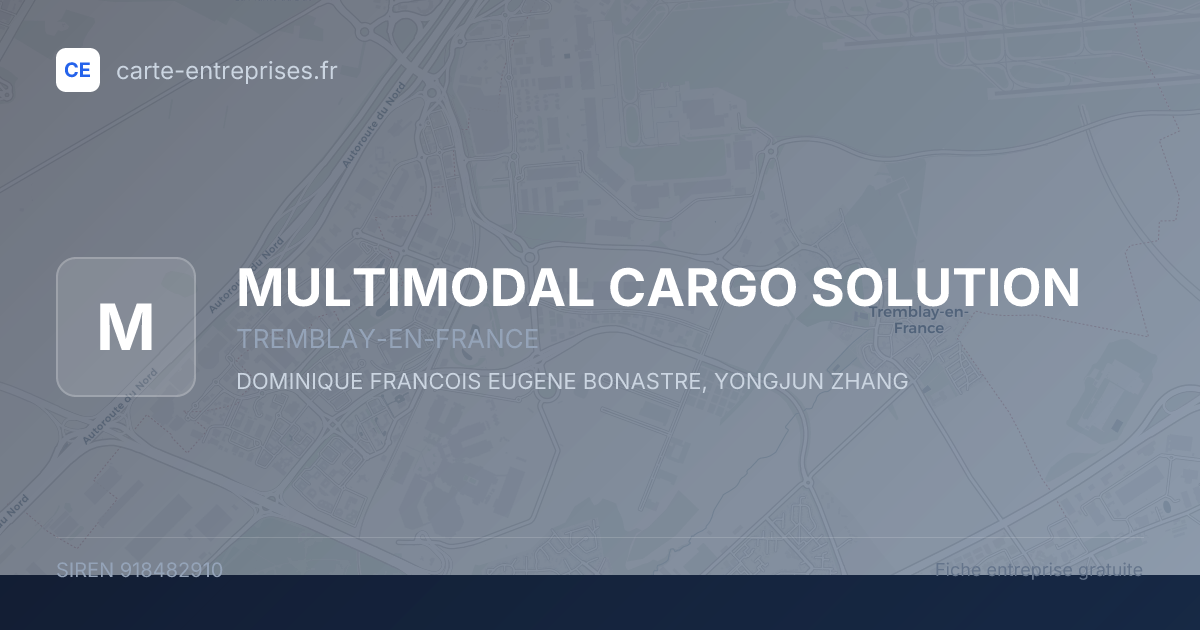 MULTIMODAL CARGO SOLUTION — 918482910 — fiche entreprise