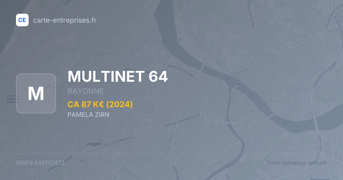 MULTINET 64 — 445152473 — fiche entreprise