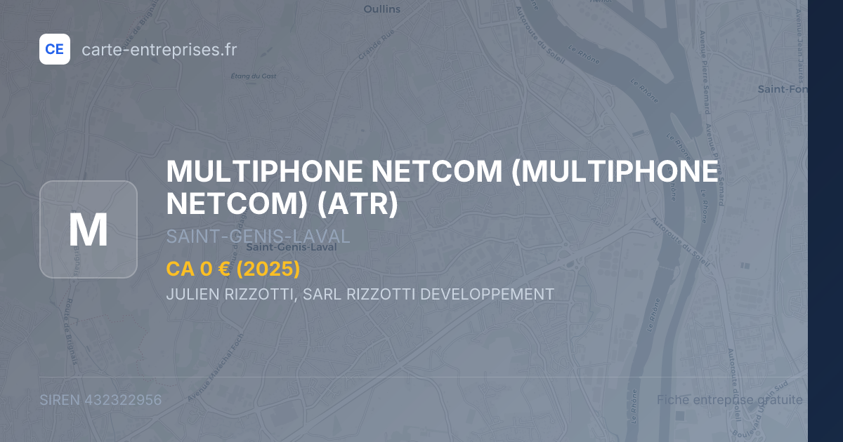 MULTIPHONE NETCOM (MULTIPHONE NETCOM) (ATR) — 432322956 — fiche entreprise