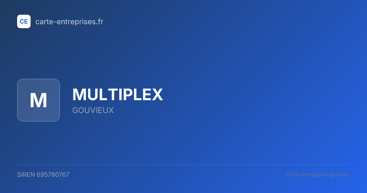 MULTIPLEX — 695780767 — fiche entreprise
