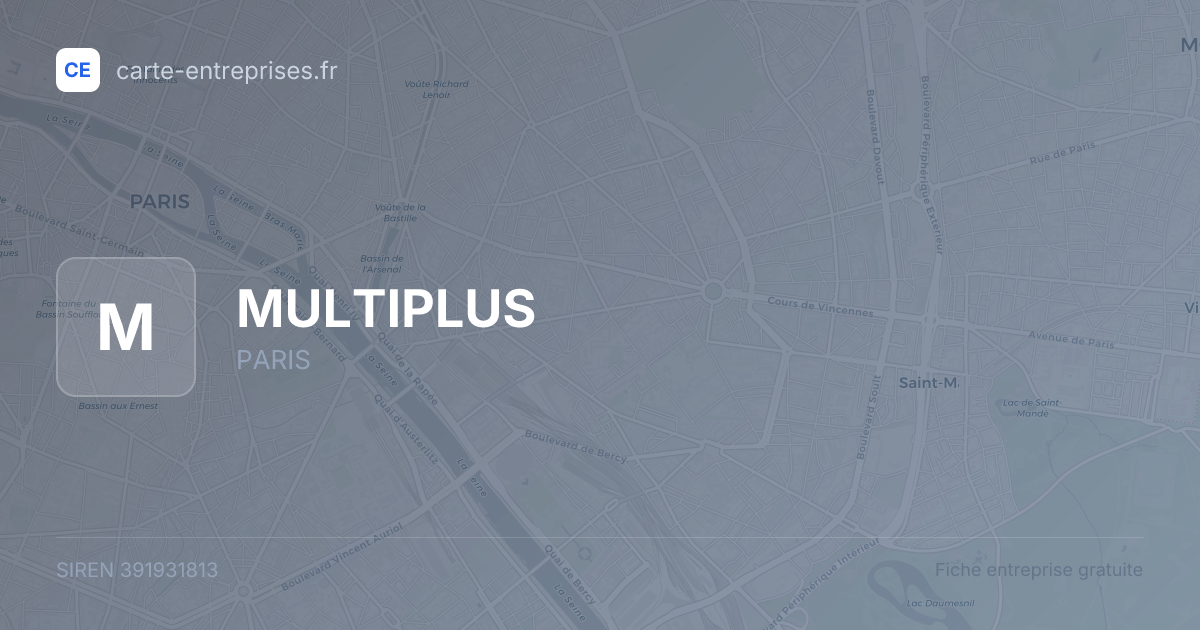 MULTIPLUS — 391931813 — fiche entreprise