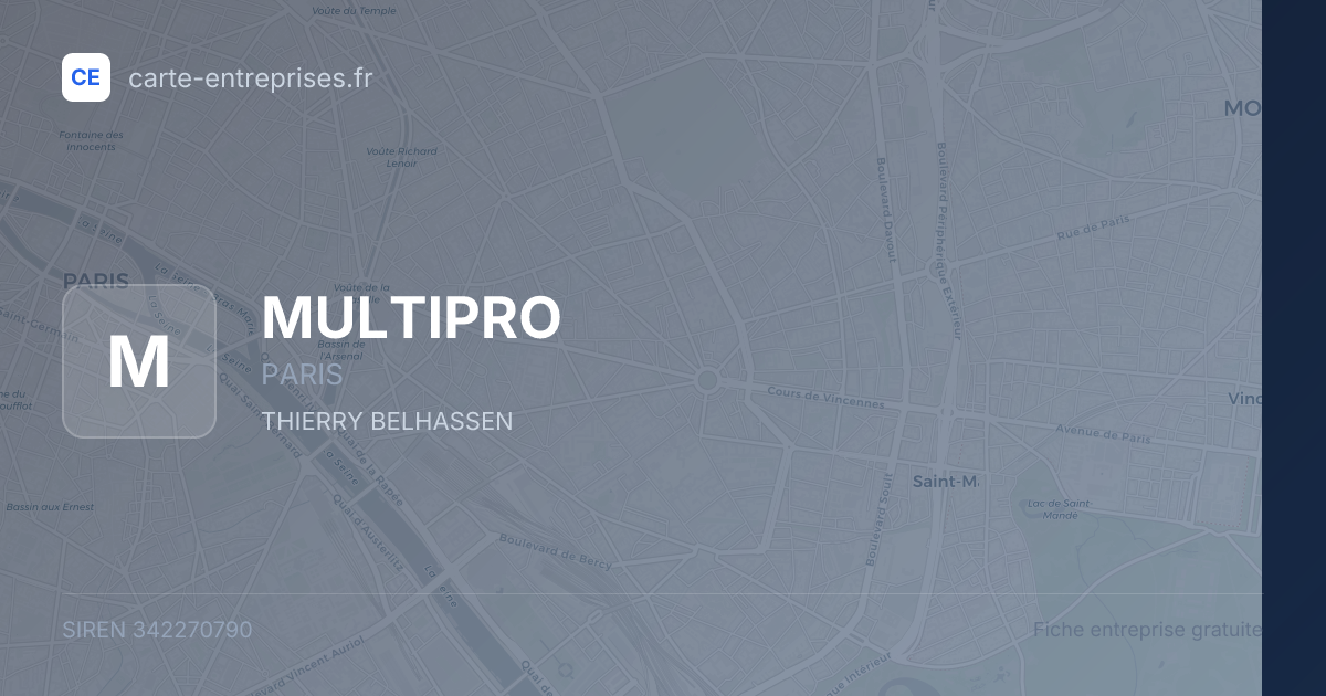 MULTIPRO — 342270790 — fiche entreprise