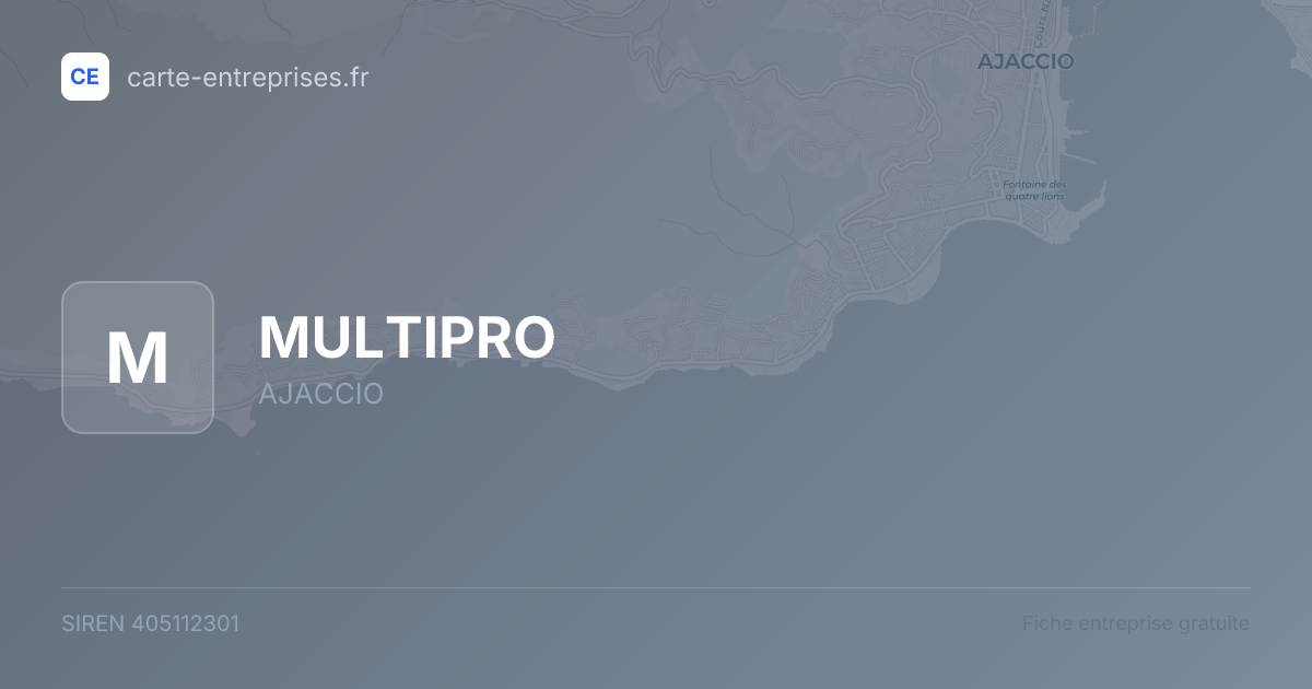 MULTIPRO — 405112301 — fiche entreprise