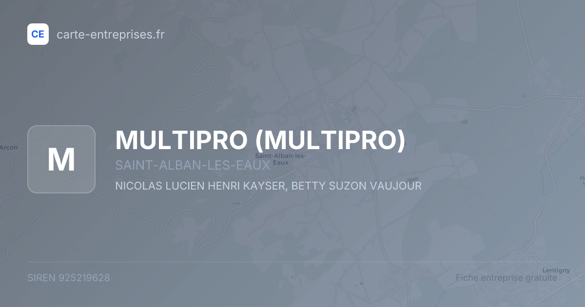 MULTIPRO — 925219628 — fiche entreprise