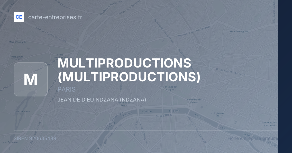 MULTIPRODUCTIONS — 920635489 — fiche entreprise