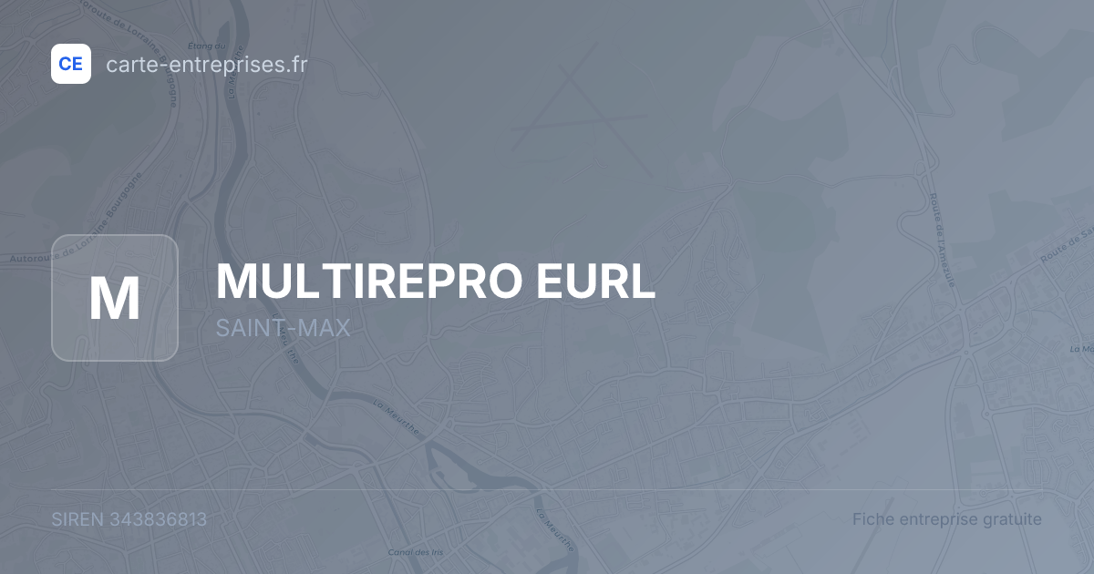 MULTIREPRO EURL — 343836813 — fiche entreprise