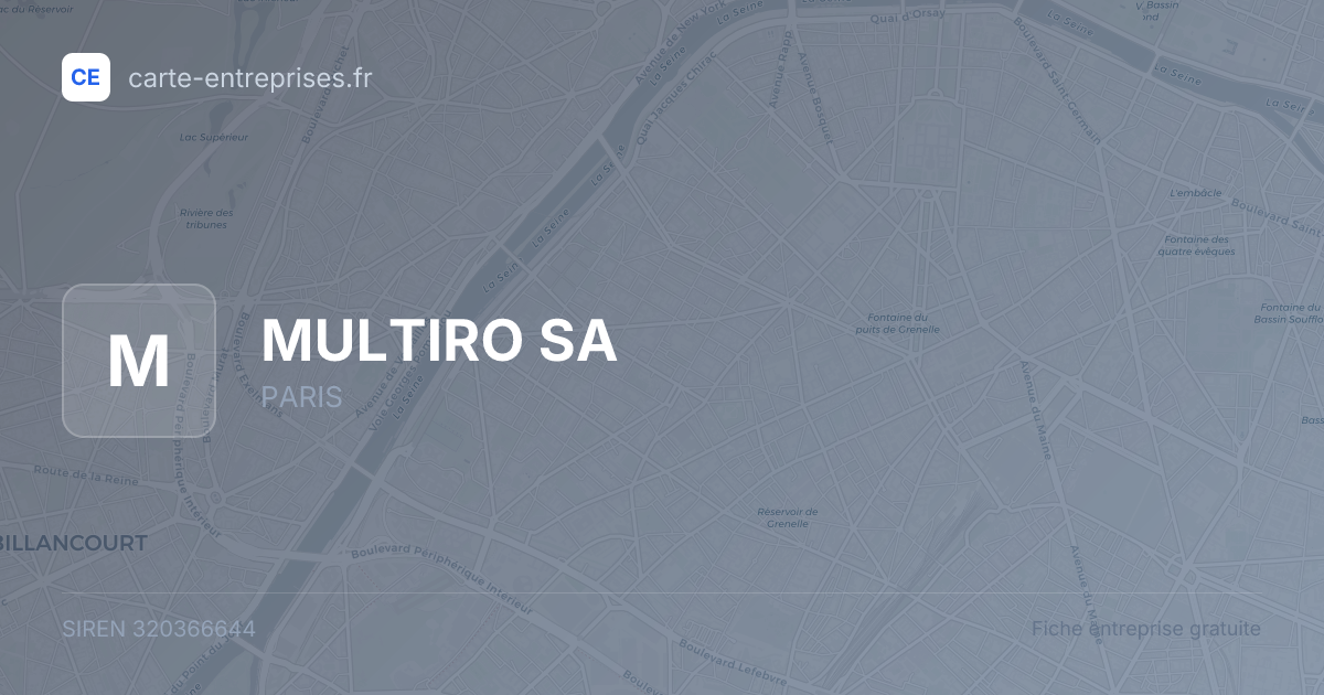 MULTIRO SA — 320366644 — fiche entreprise