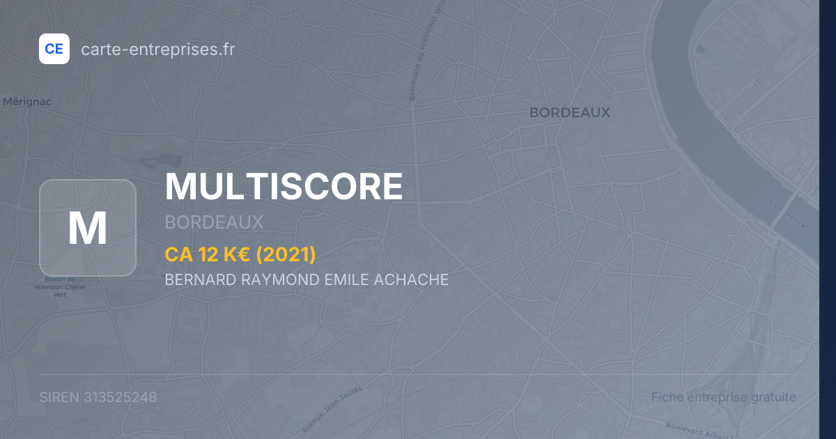 MULTISCORE — 313525248 — fiche entreprise