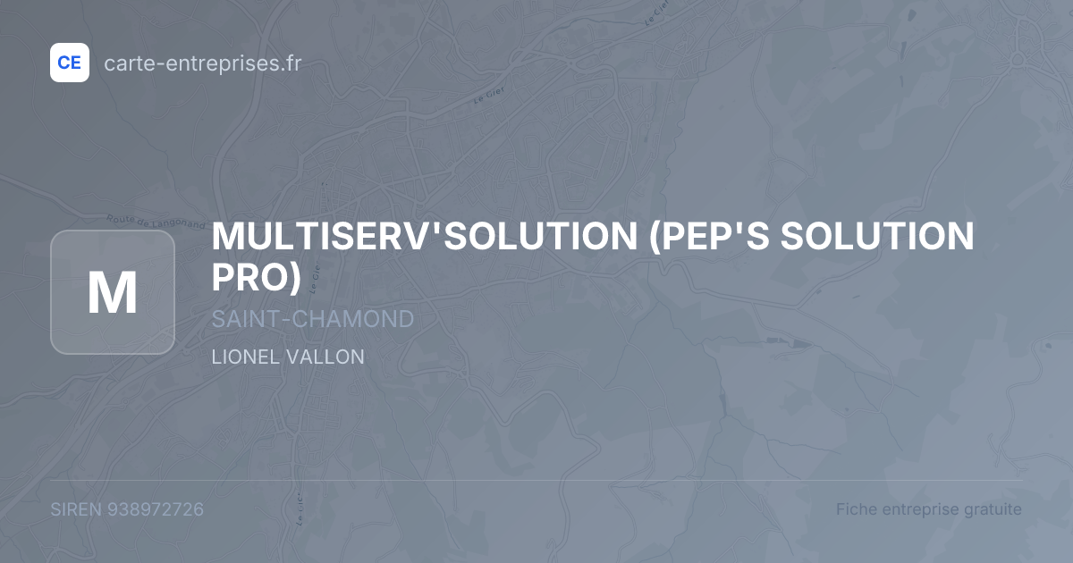 MULTISERV'SOLUTION (PEP'S SOLUTION PRO) — 938972726 — fiche entreprise