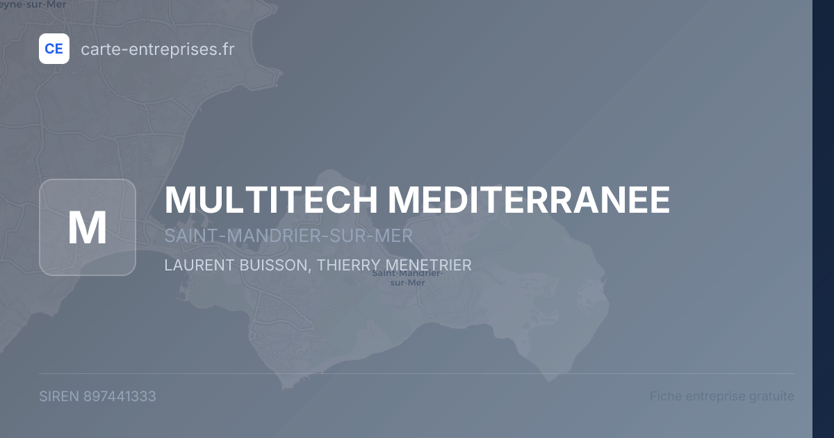 MULTITECH MEDITERRANEE — 897441333 — fiche entreprise