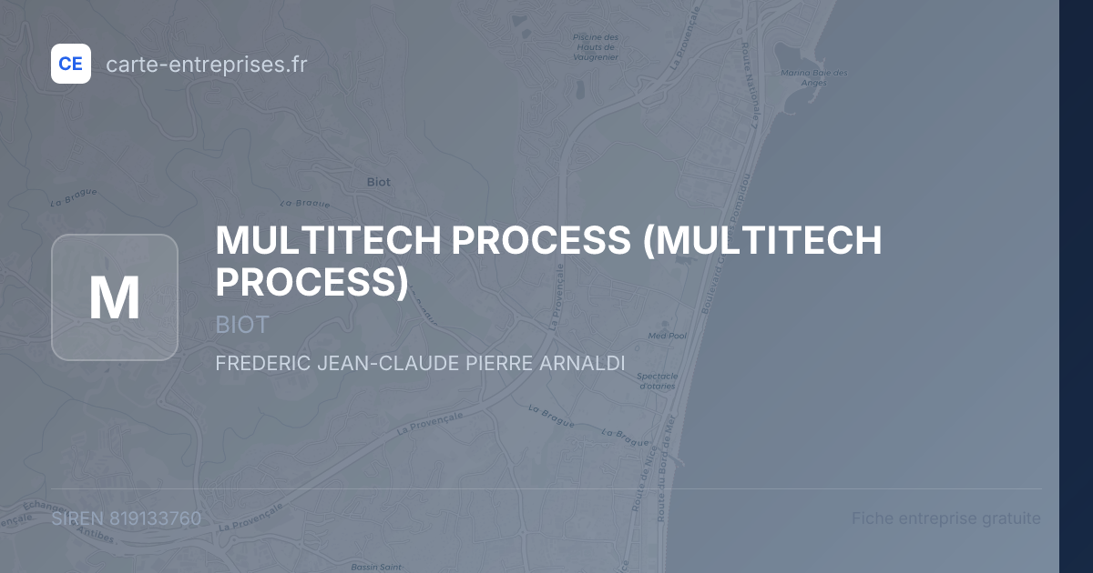 MULTITECH PROCESS — 819133760 — fiche entreprise