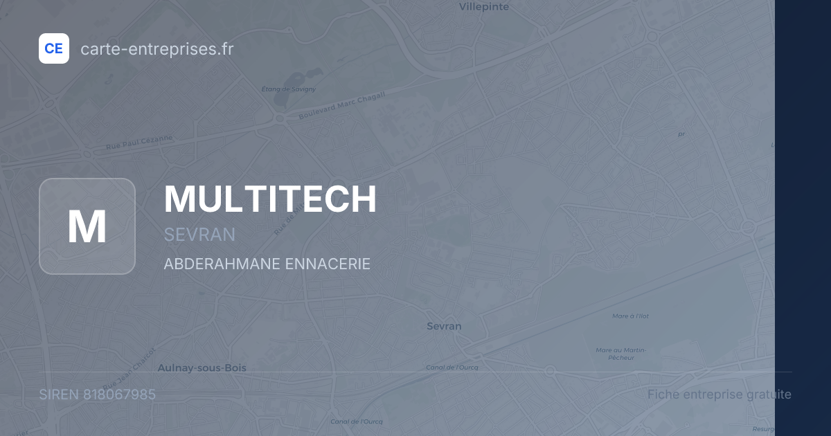MULTITECH — 818067985 — fiche entreprise