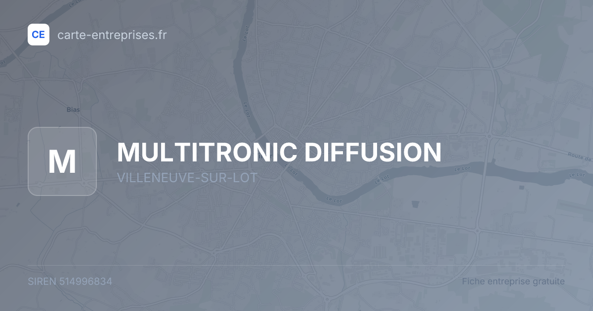 MULTITRONIC DIFFUSION — 514996834 — fiche entreprise