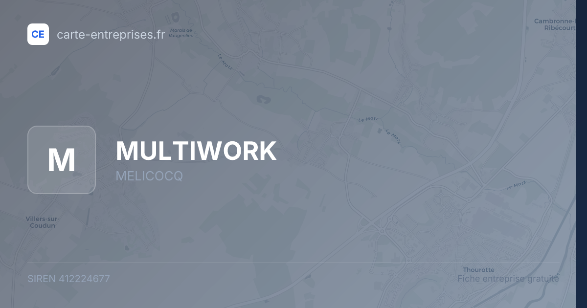 MULTIWORK — 412224677 — fiche entreprise