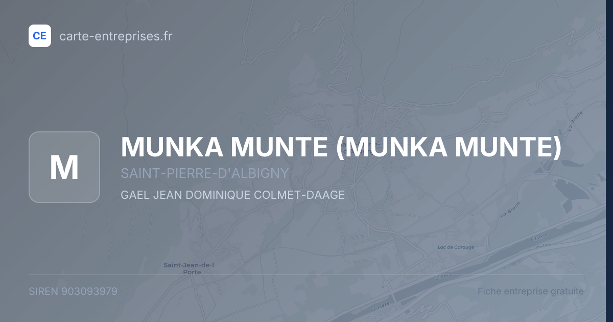 MUNKA MUNTE — 903093979 — fiche entreprise