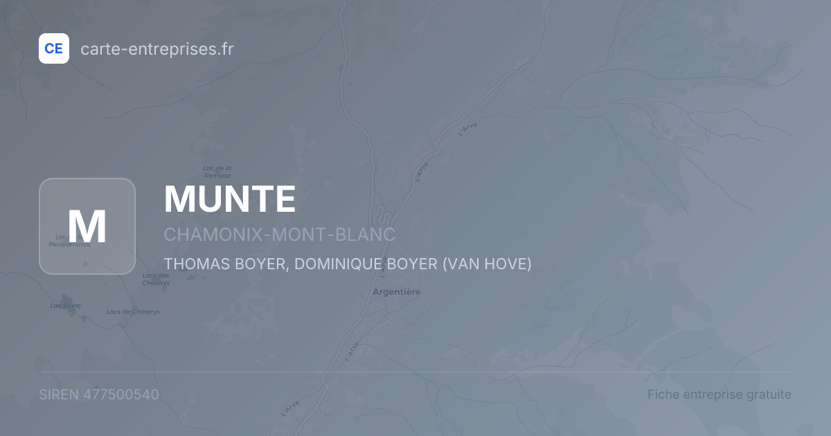 MUNTE — 477500540 — fiche entreprise