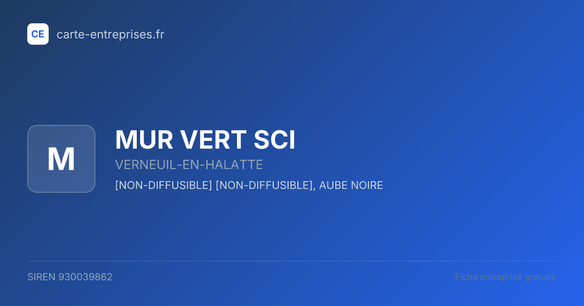 MUR VERT SCI — 930039862 — fiche entreprise
