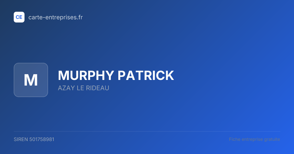 MURPHY PATRICK — 501758981 — fiche entreprise