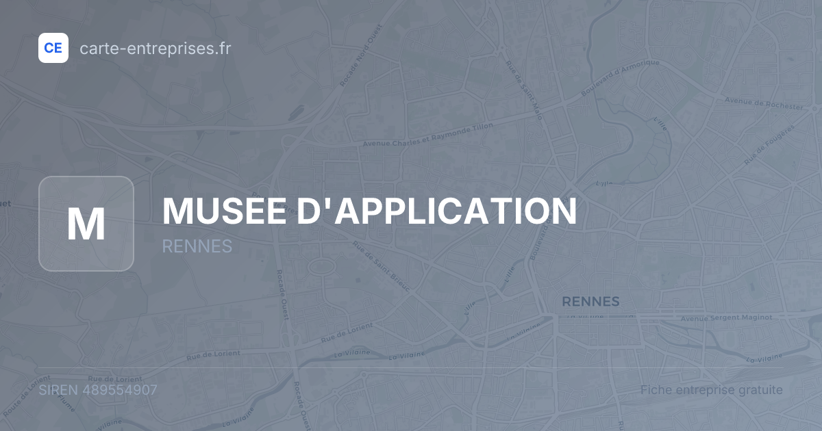 MUSEE D'APPLICATION — 489554907 — fiche entreprise