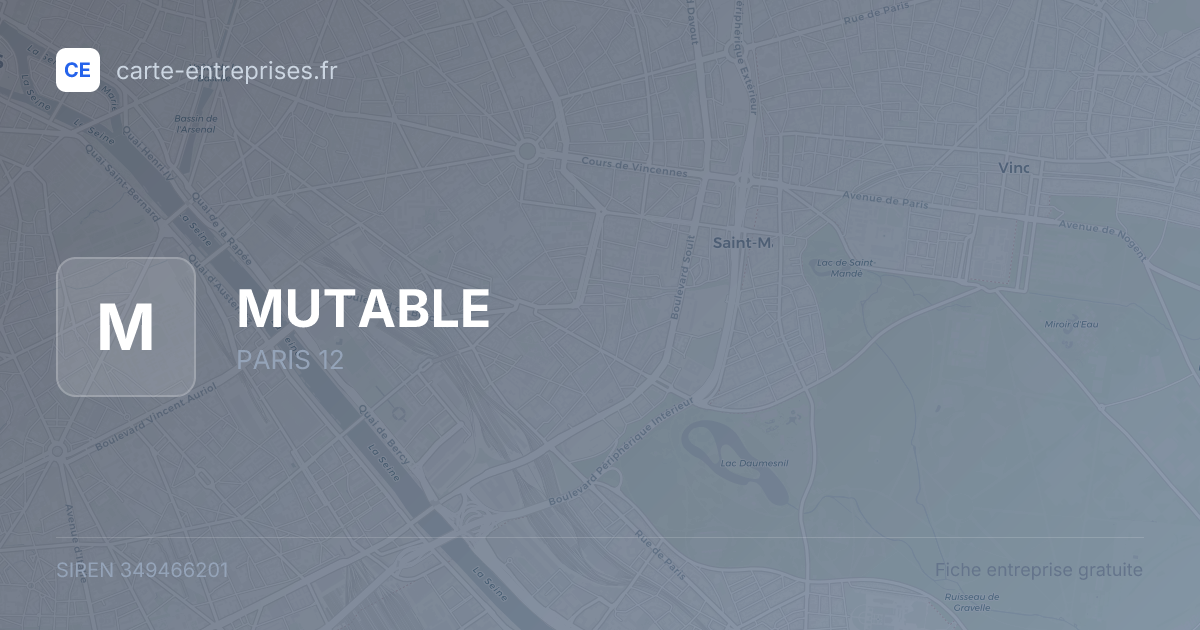 MUTABLE — 349466201 — fiche entreprise