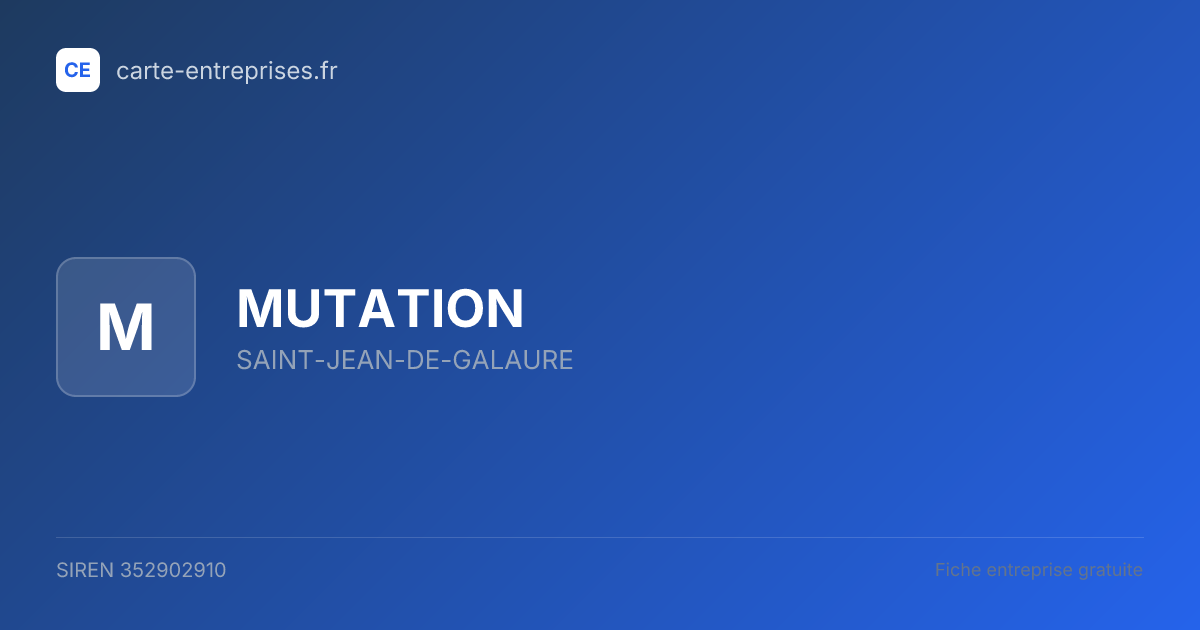 MUTATION — 352902910 — fiche entreprise