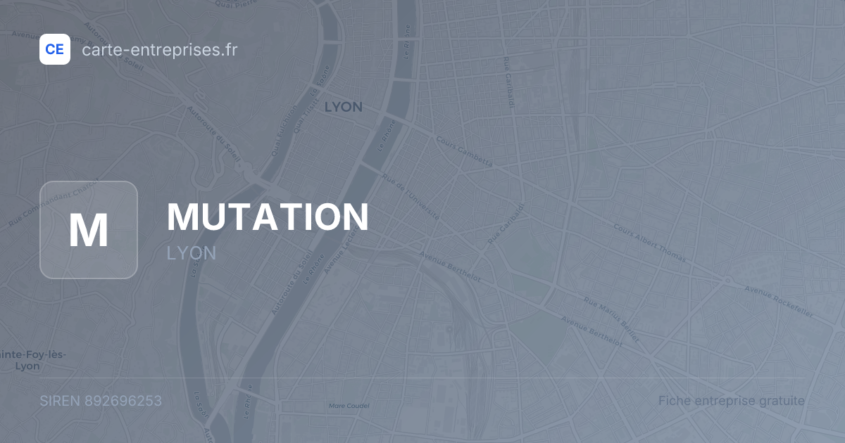 MUTATION — 892696253 — fiche entreprise