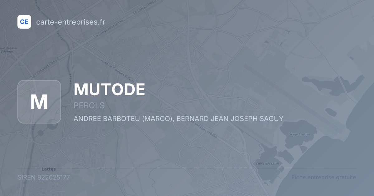 MUTODE — 822025177 — fiche entreprise
