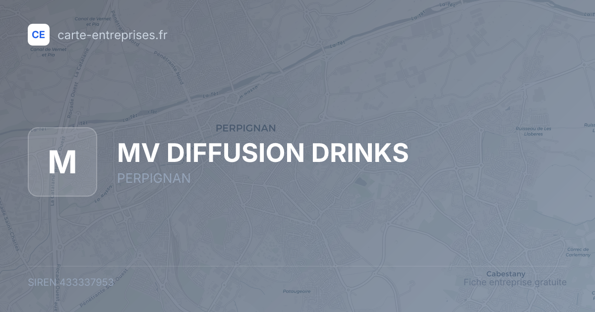MV DIFFUSION DRINKS — 433337953 — fiche entreprise