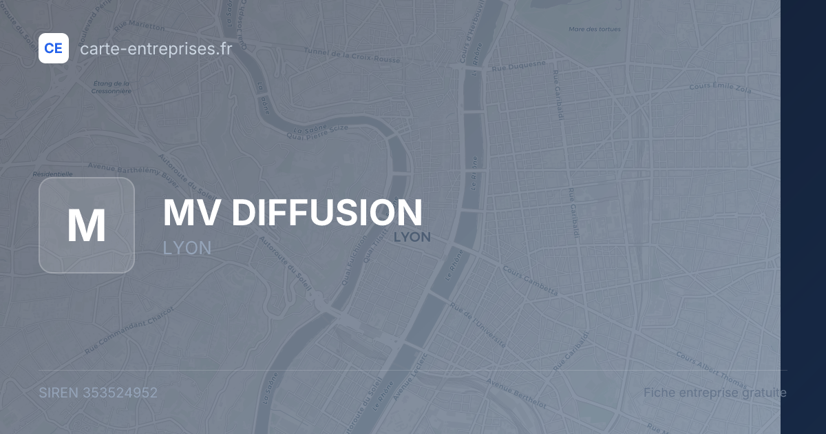 MV DIFFUSION — 353524952 — fiche entreprise
